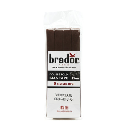 Bias Tape - Chocolate 13mm (pack)
