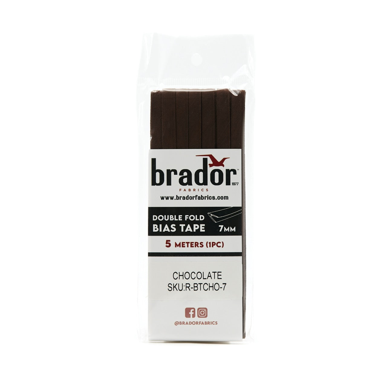 Bias Tape - Chocolate 7mm (pack)