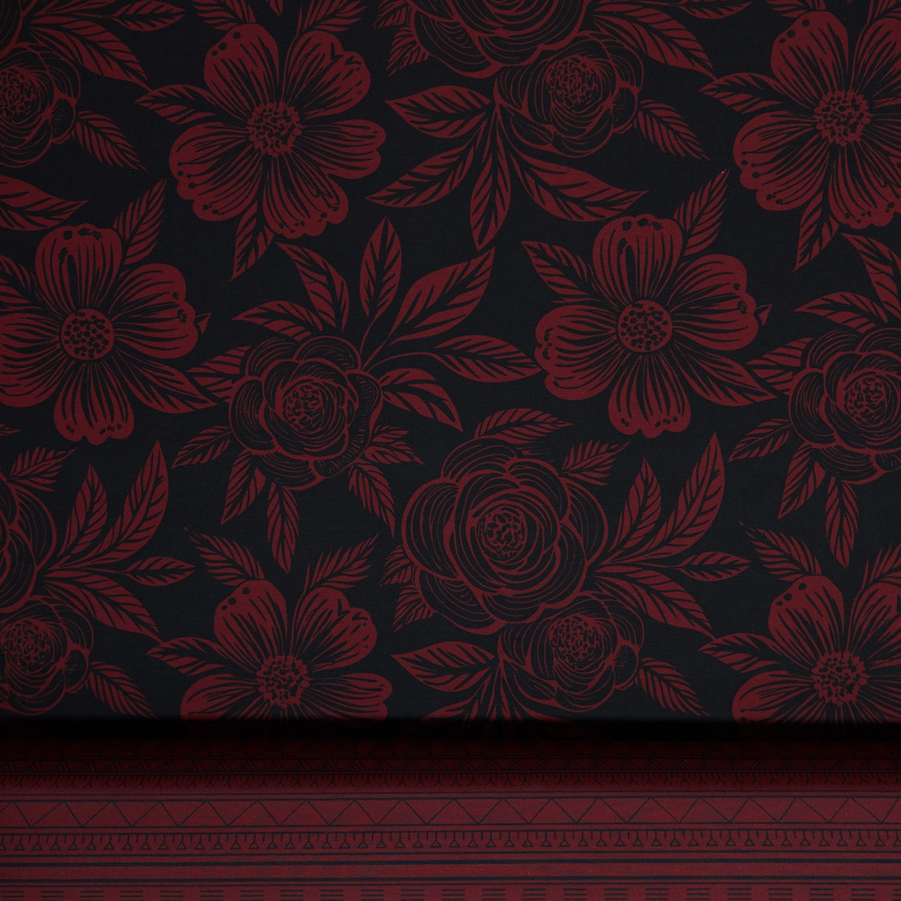 Commander® Western Floral - Burgundy (Tunniit back)