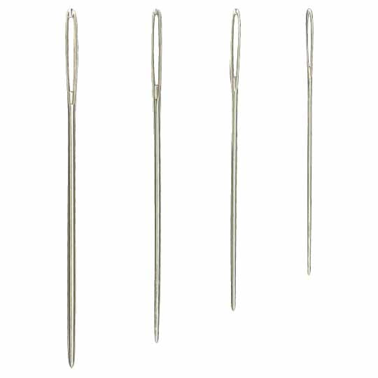 Four metal needles of varying lengths