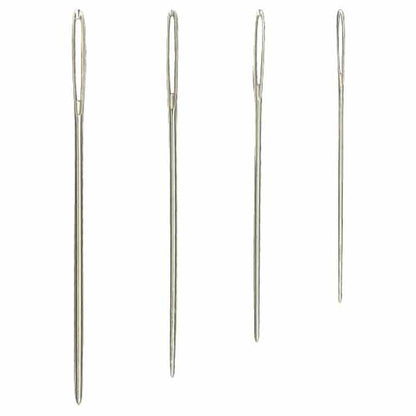 Four metal needles of varying lengths 