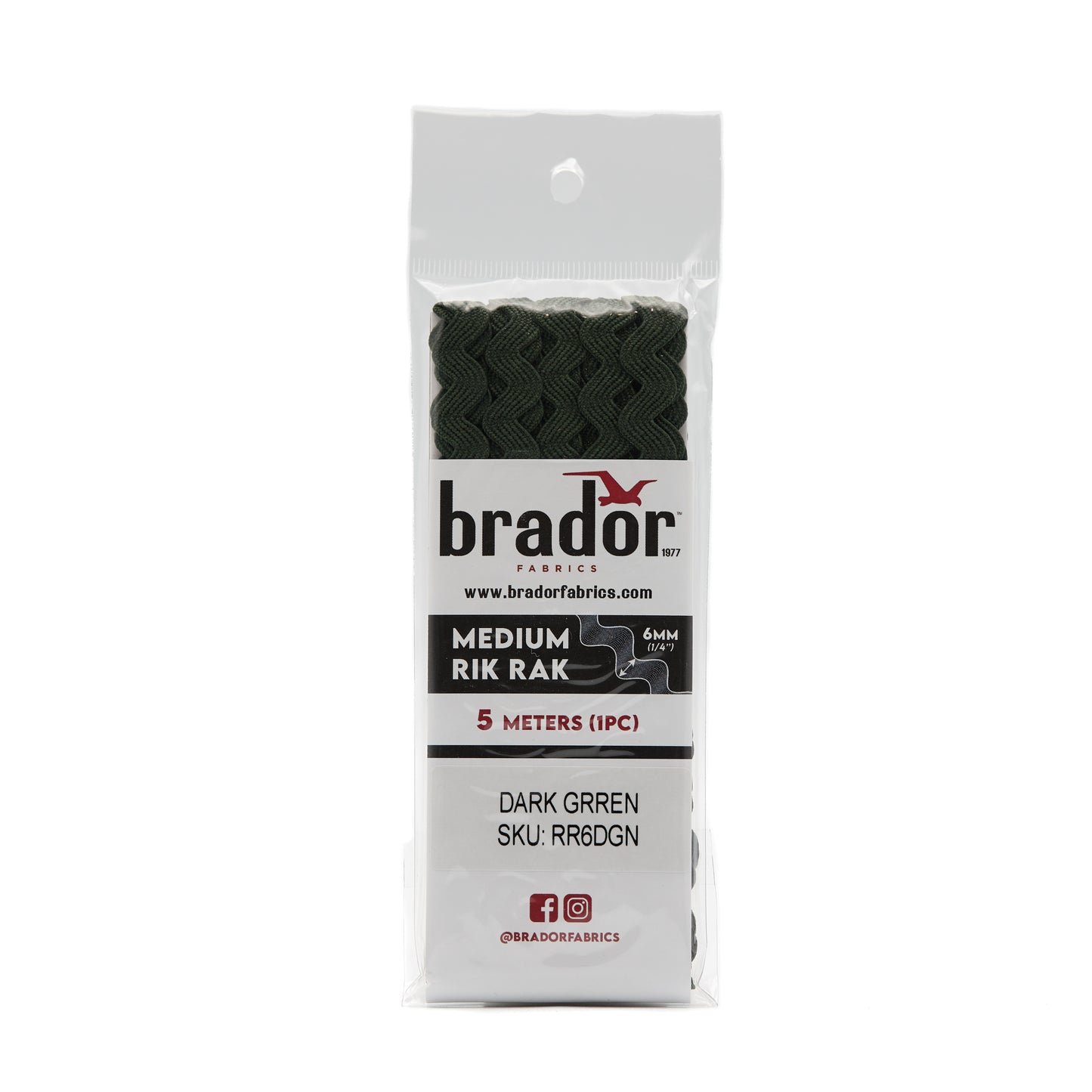 Rik Rak - Dark Green (Forest/Hunter) 6mm Pack