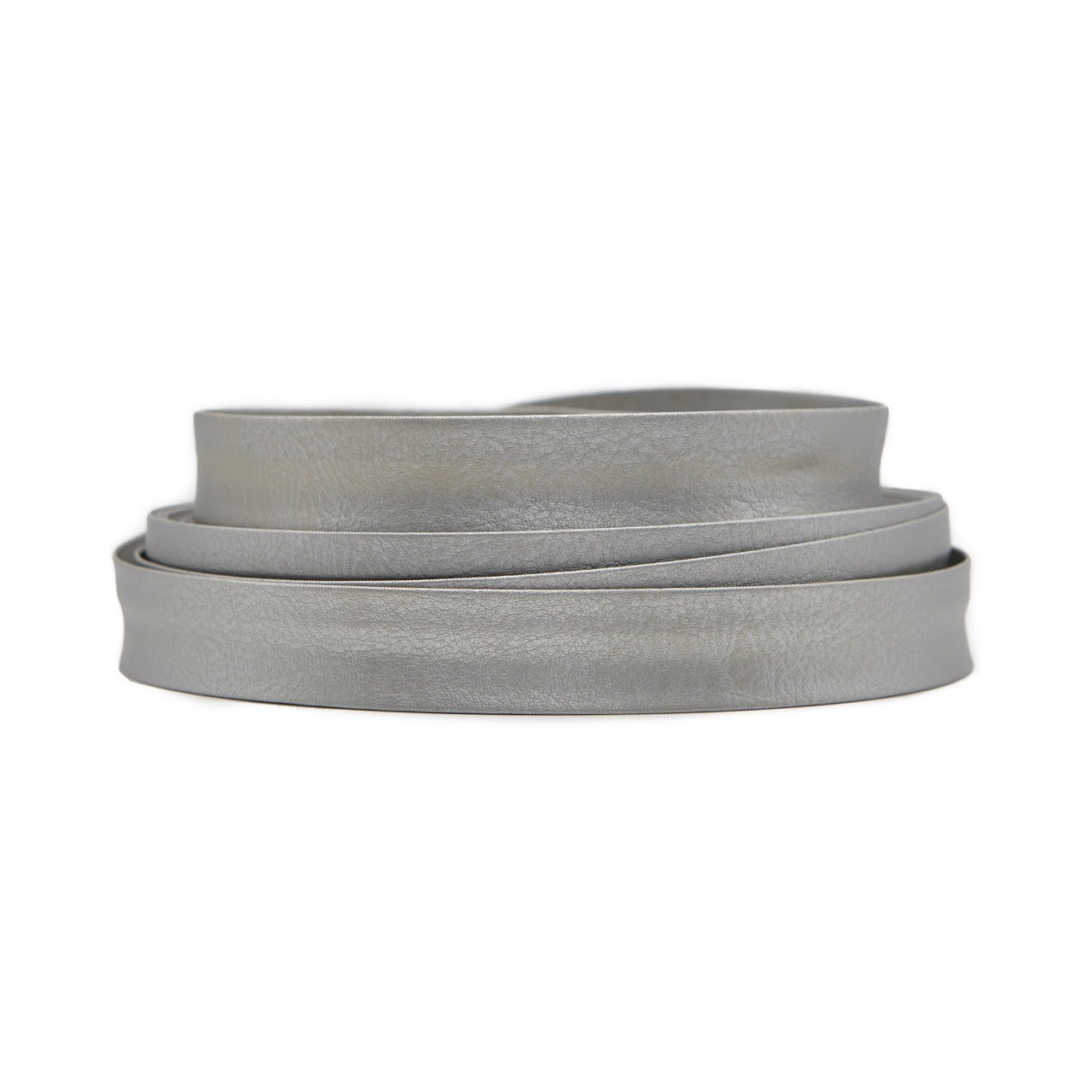 Faux Leather (PU) Bias - Grey (Silver)