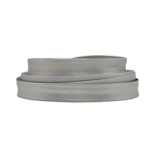 Faux Leather (PU) Bias - Grey (Silver)