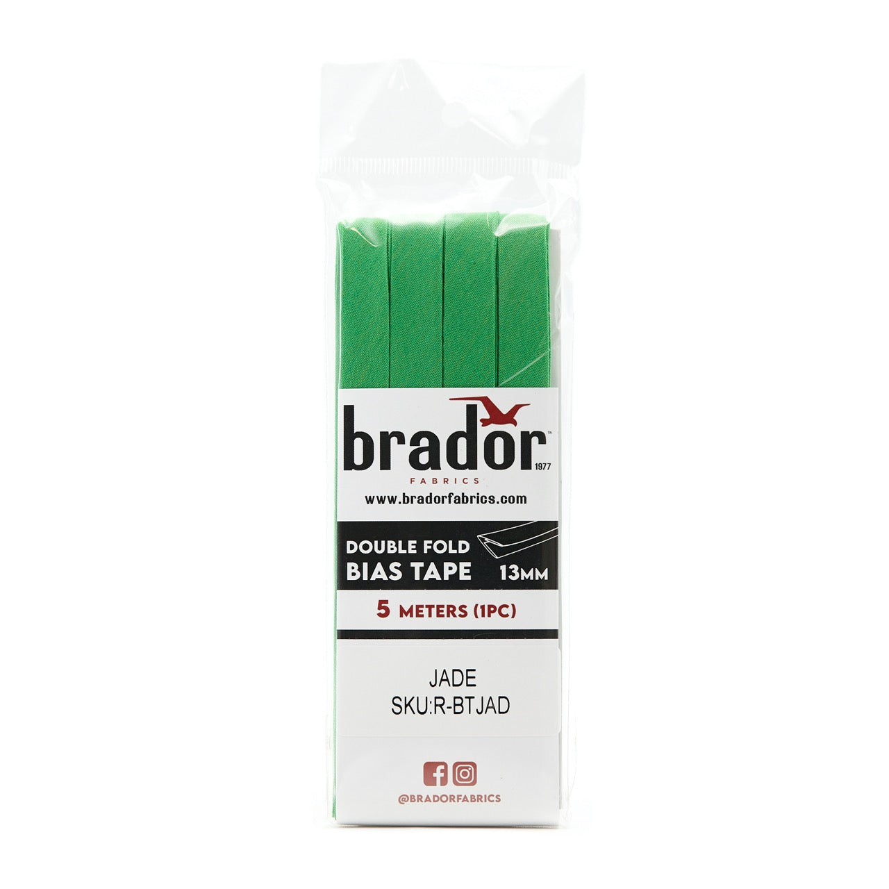 Bias Tape - Jade 13mm (pack)