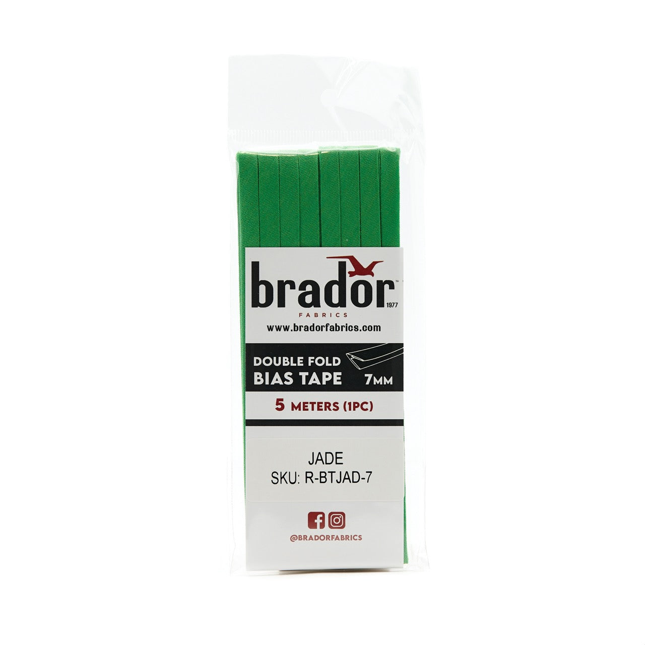 Bias Tape - Jade 7mm (pack)