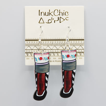 InukChic® Earring - Kamiik - Burgundy (pair)