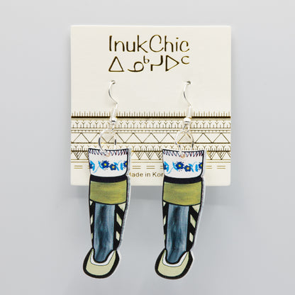 InukChic® Earring - Kamiik - Tan/Grey (pair)