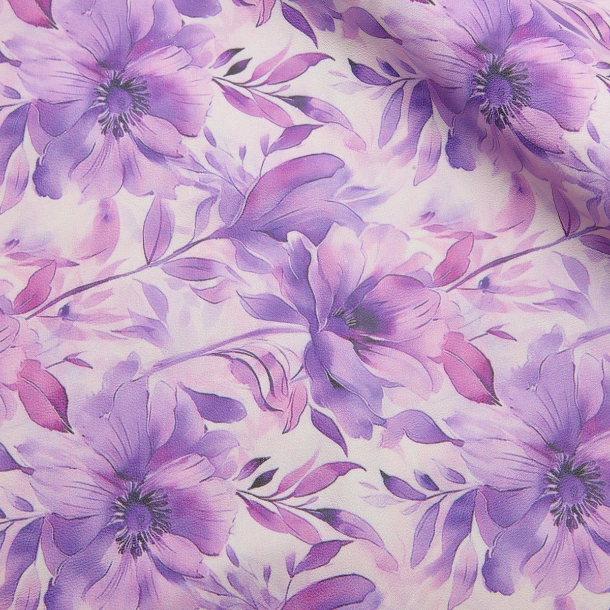 Floral Print Lambskin Leather - Water Lilly