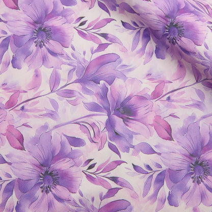 Floral Print Lambskin Leather - Water Lilly