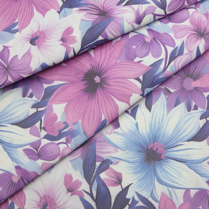 Floral Print Lambskin Leather - Lavender Baby
