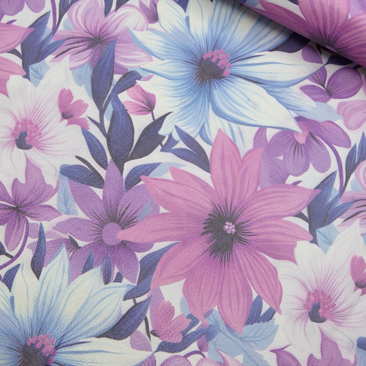 Floral Print Lambskin Leather - Lavender Baby