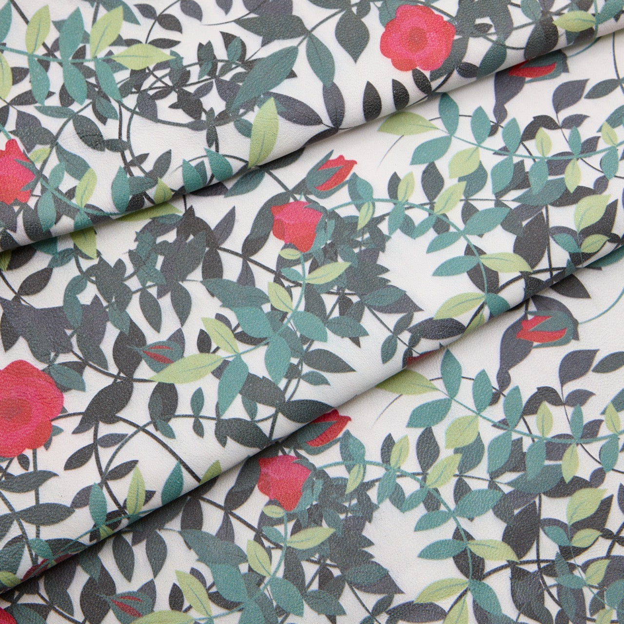 Floral Print Lambskin Leather - Poppy Vines