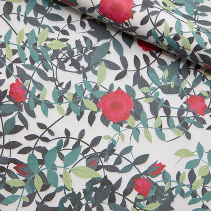 Floral Print Lambskin Leather - Poppy Vines 