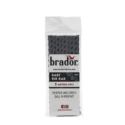 Rik Rak - Pewter (Mid Grey) 3mm Pack