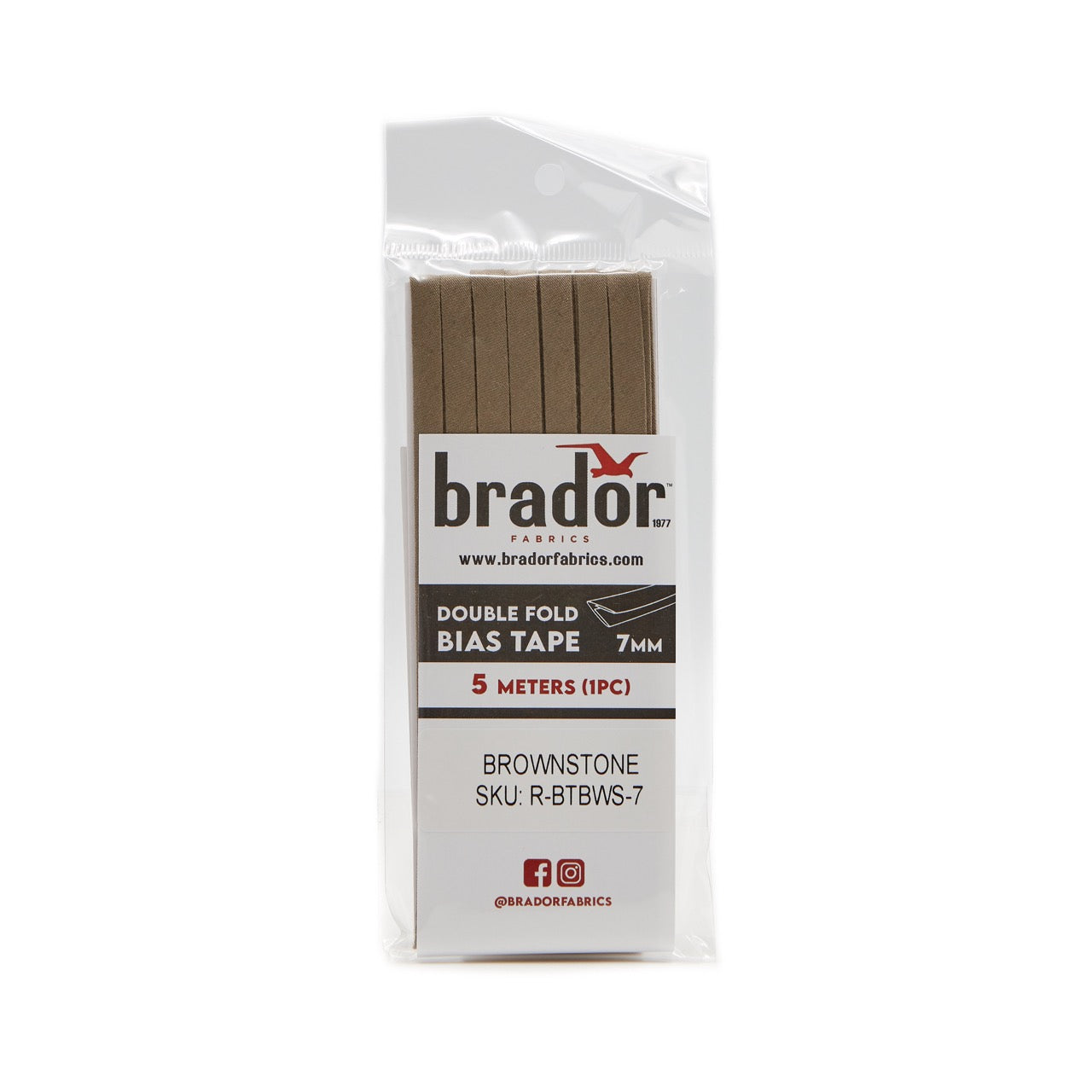 Bias Tape - Brownstone - 7mm (pack)
