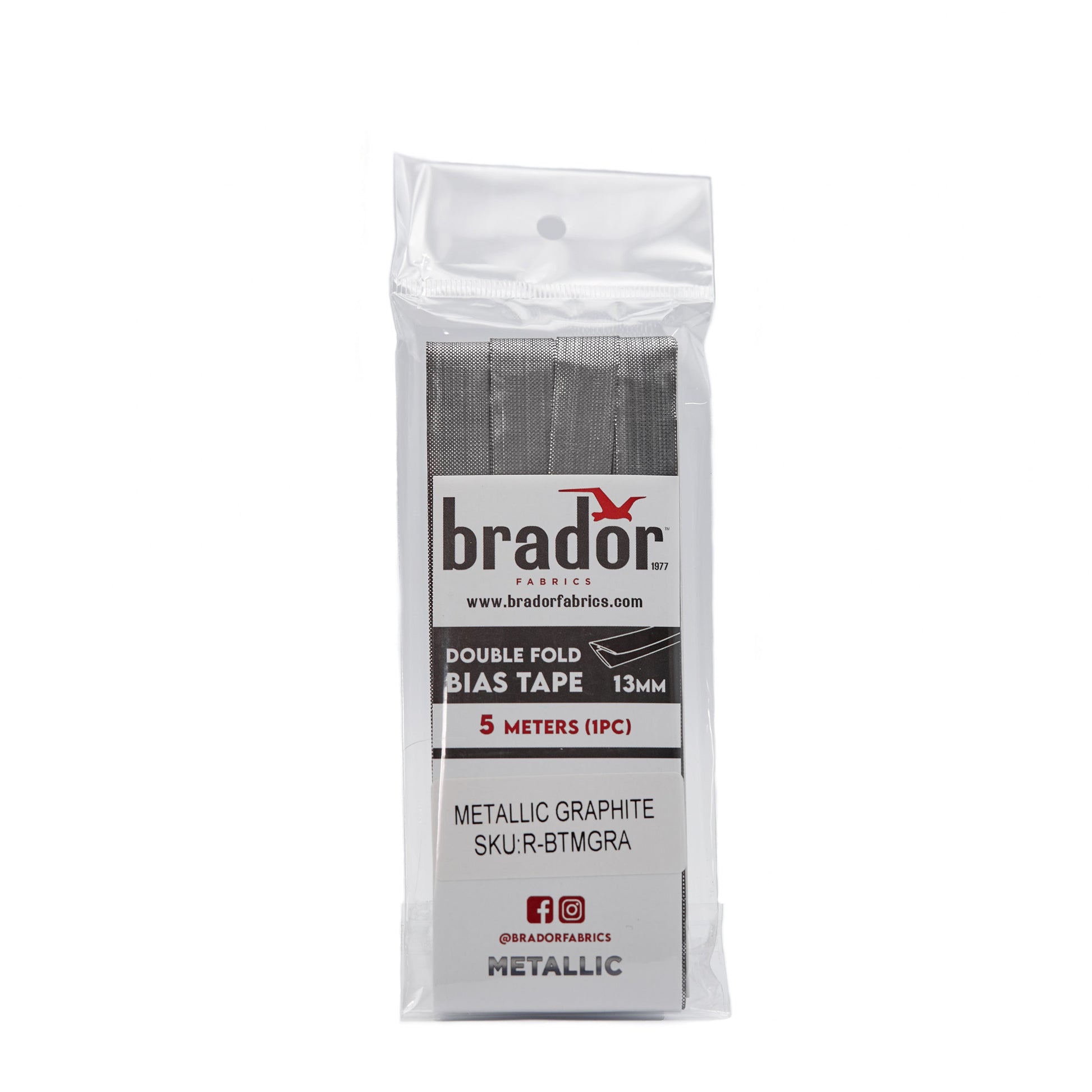 Bias Tape - Metallic Graphite (pack)