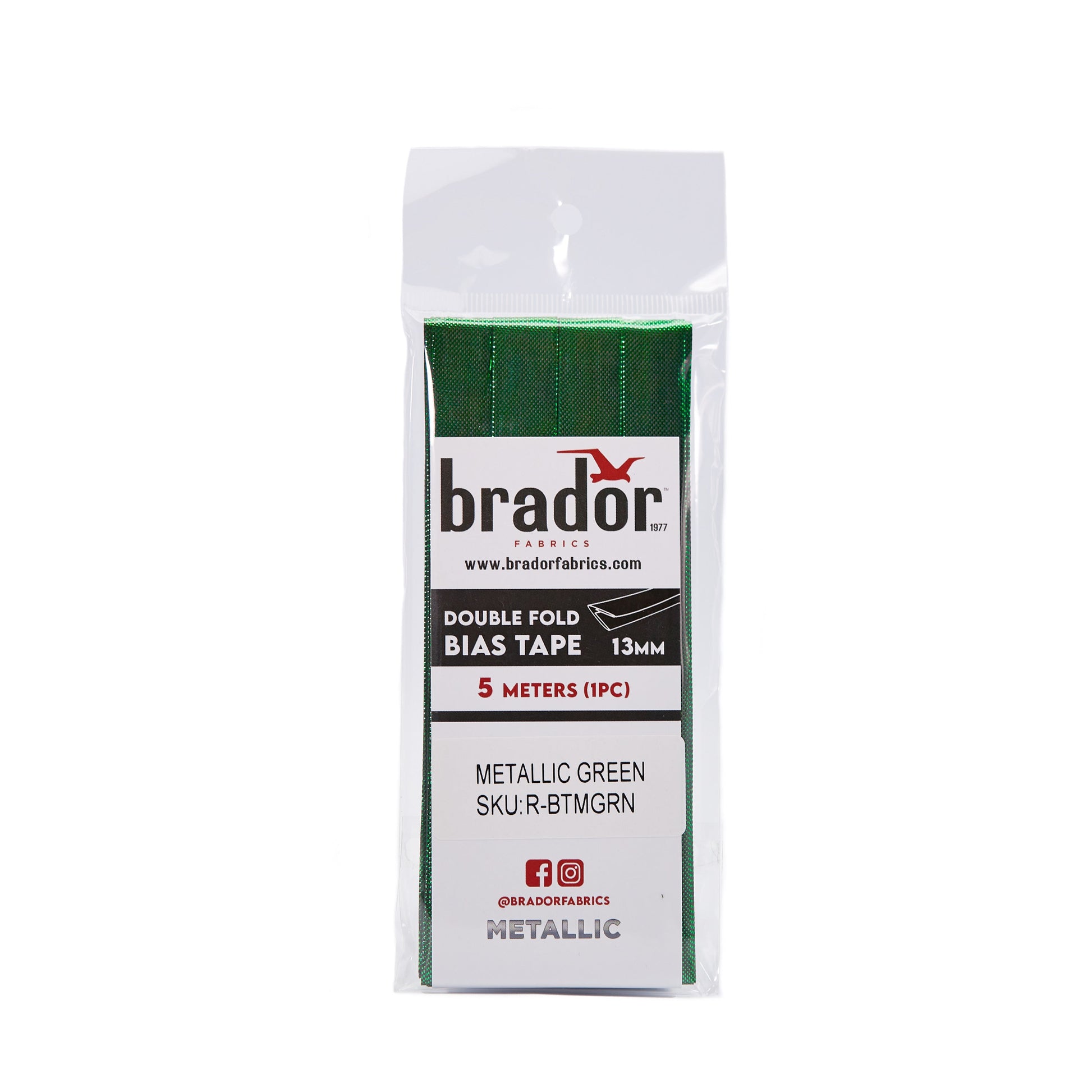 Bias Tape - Metallic Green (pack)