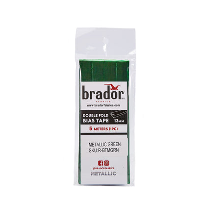 Bias Tape - Metallic Green (pack)