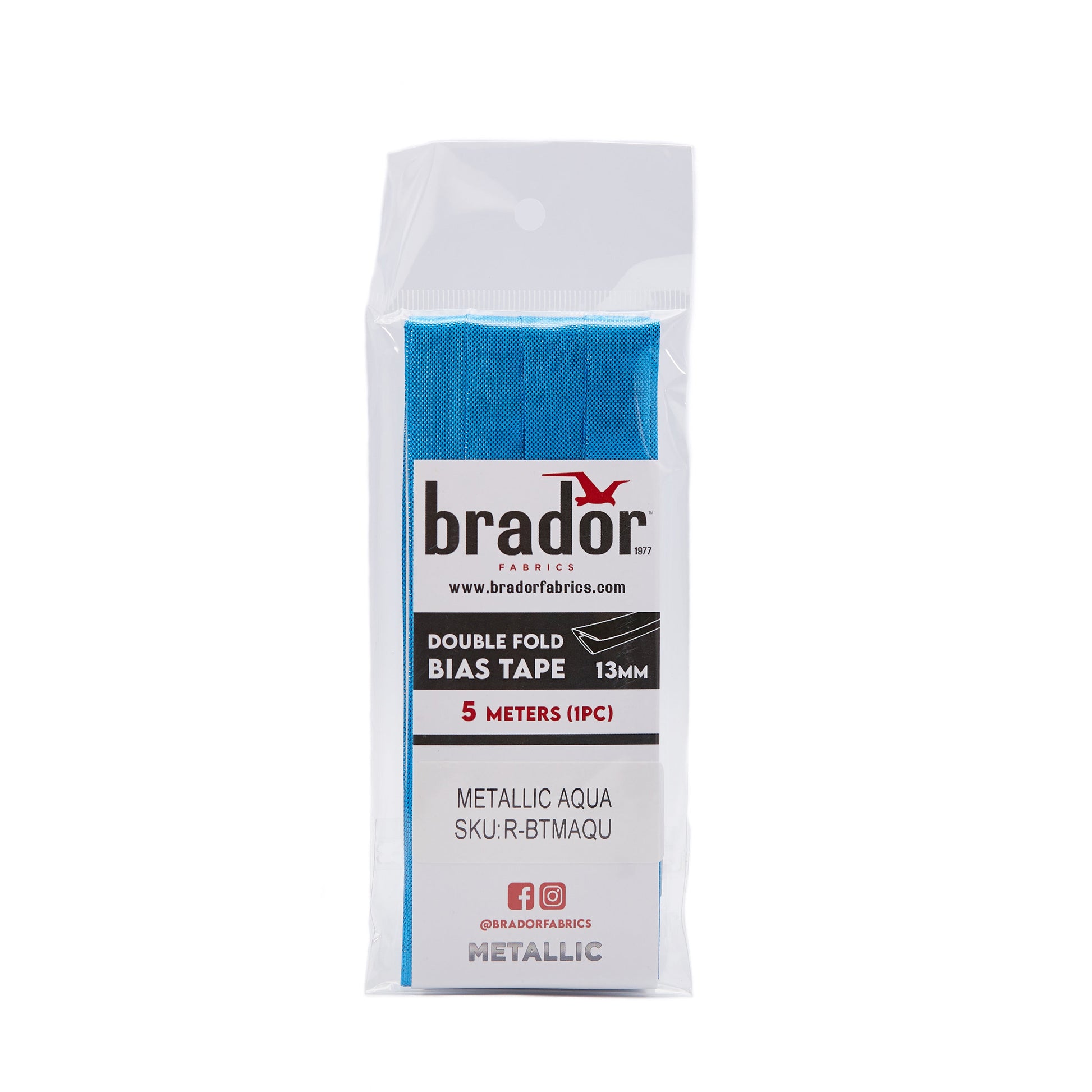Bias Tape - Metallic Aqua (pack)