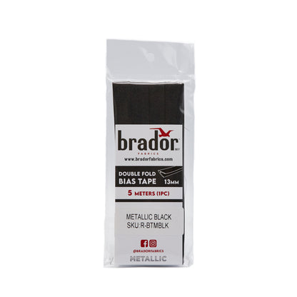 Bias Tape - Metallic Black (pack)