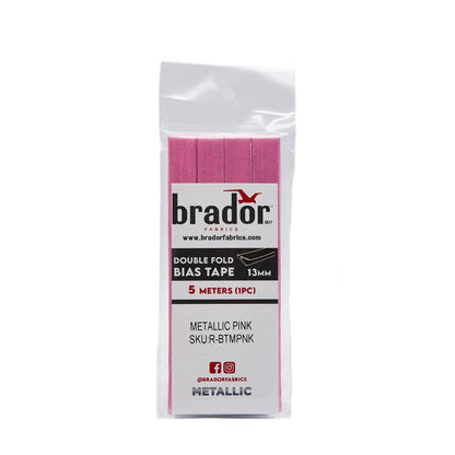 Bias Tape - Metallic Pink (pack)