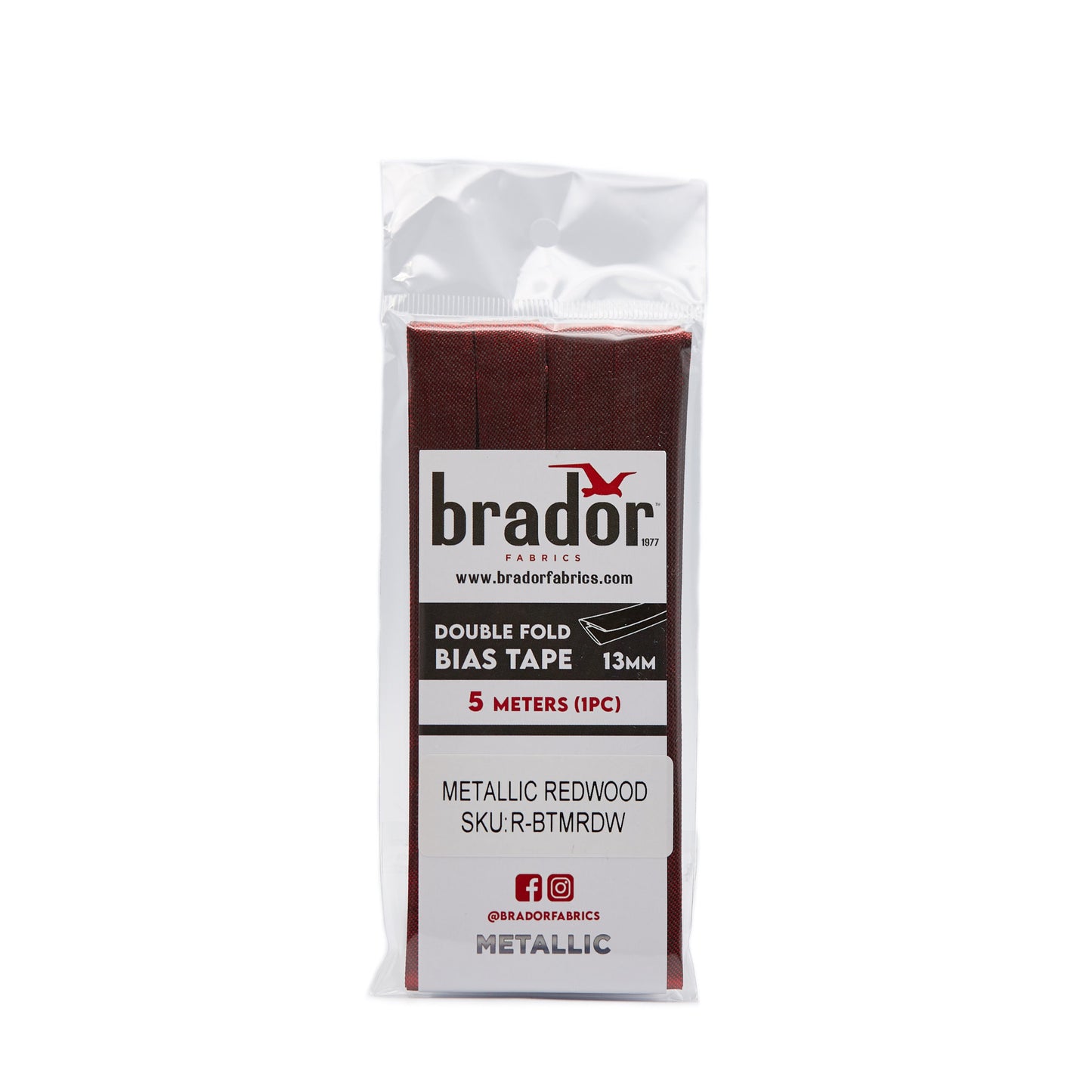Bias Tape - Metallic Redwood (pack)