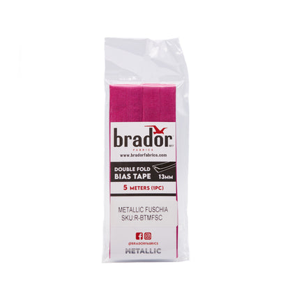 Bias Tape - Metallic Fuschia (pack)