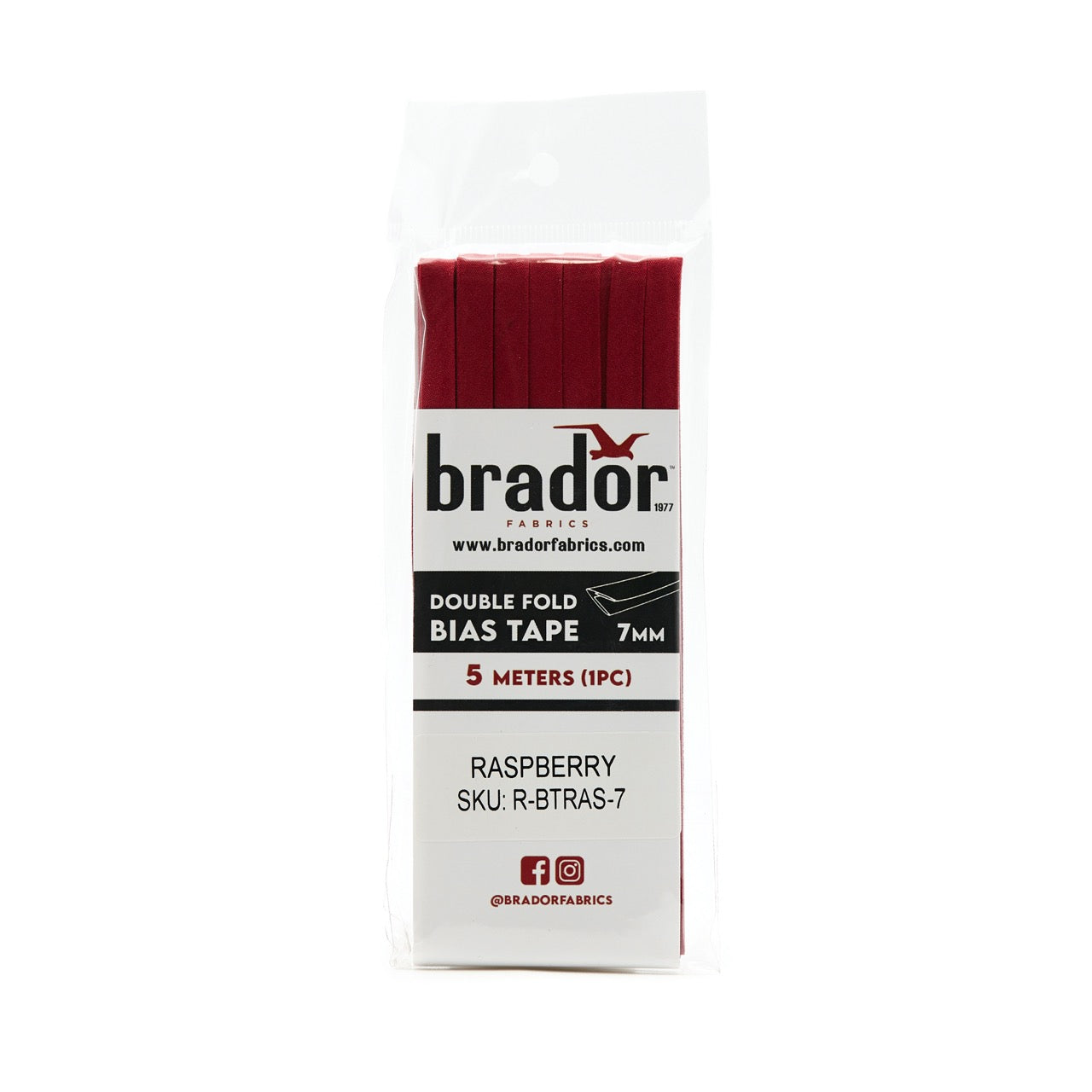 Bias Tape - Raspberry 7mm (pack)
