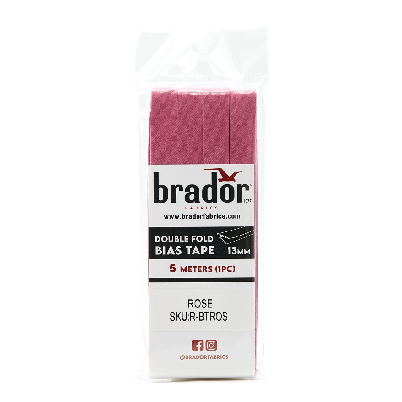 Bias Tape - Rose 13mm (pack)