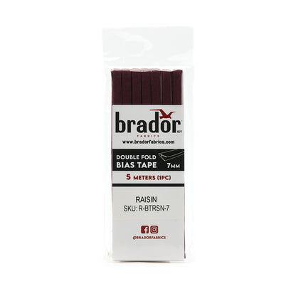 Bias Tape - Raisin 7mm (pack)