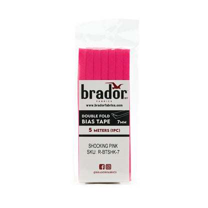 Bias Tape - Shocking Pink 7mm (pack)