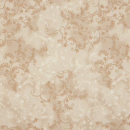 Quilting Cotton - Floral - Tan Flourish (detail)