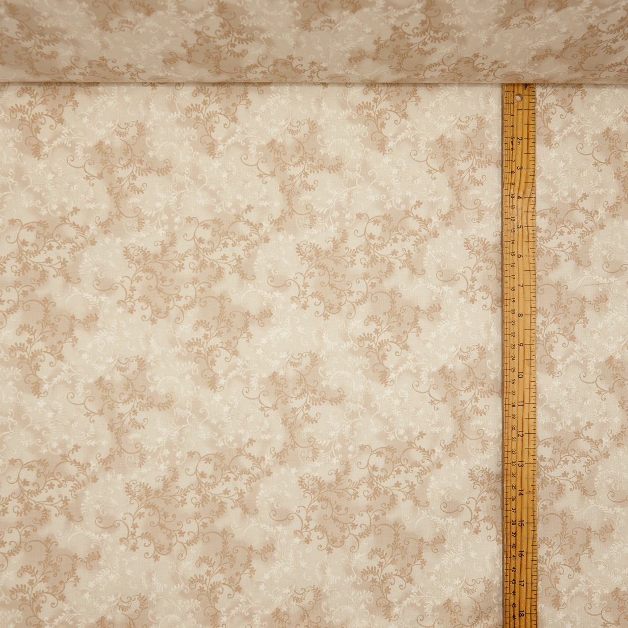 Quilting Cotton - Floral - Tan Flourish (measured)