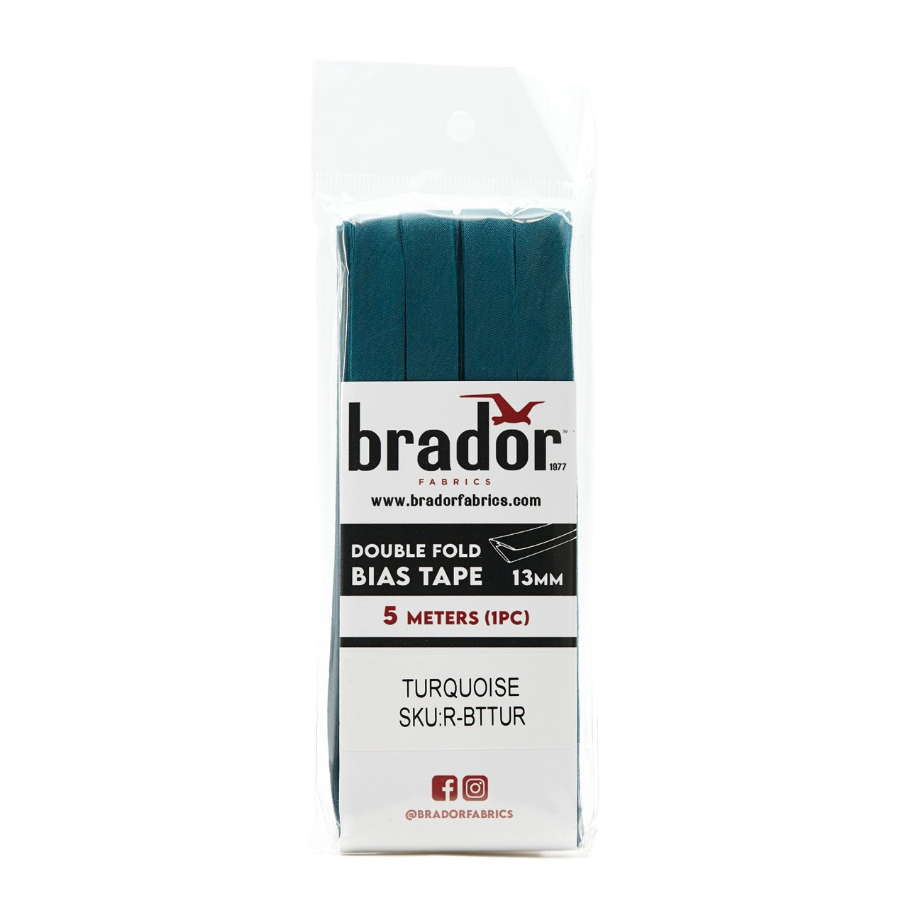 Bias Tape - Turquoise - 13mm (pack)