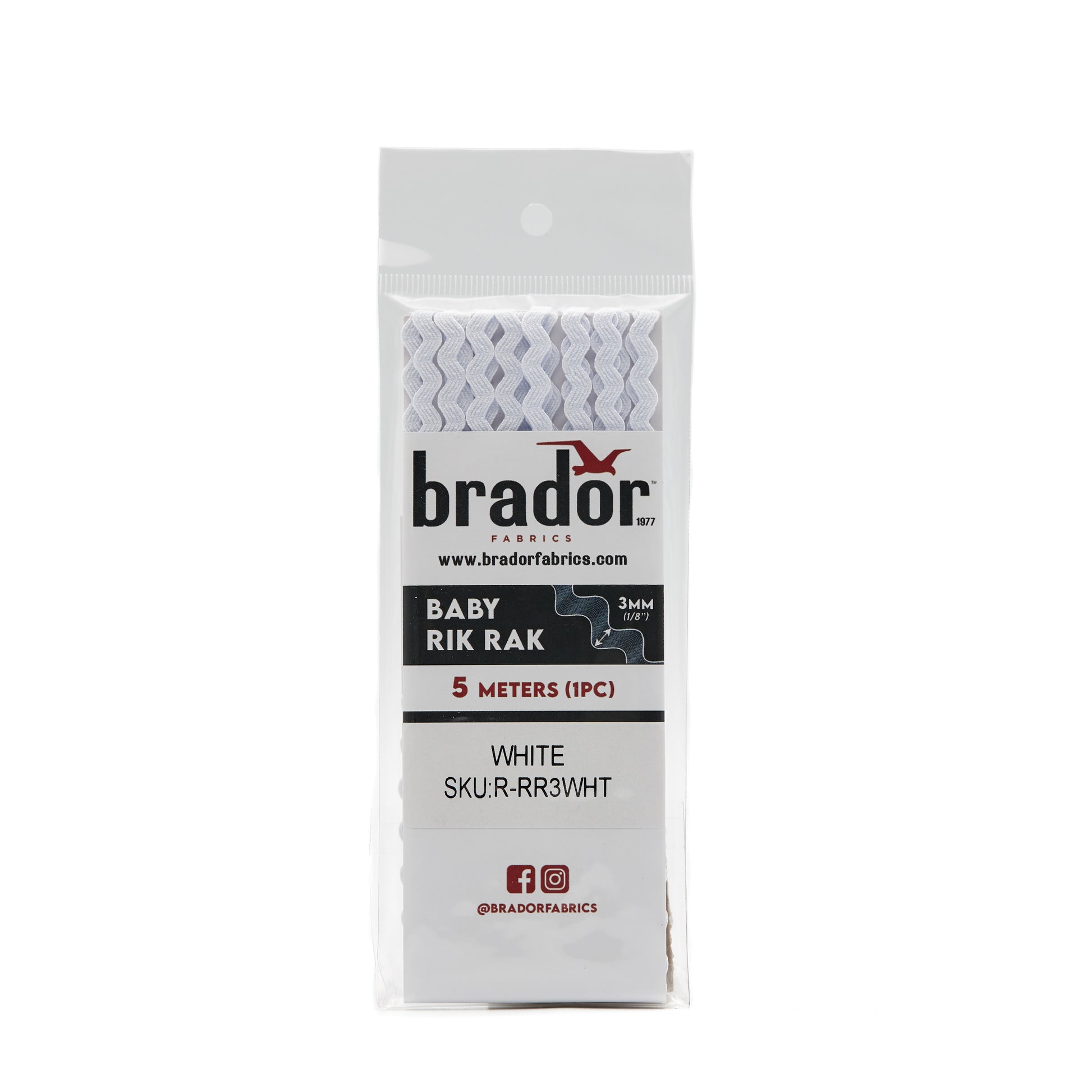 Rik Rak - White 3mm Pack