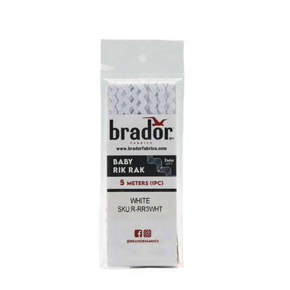 Rik Rak - White 3mm Pack
