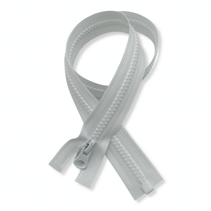 1-Way Separable Zipper - White