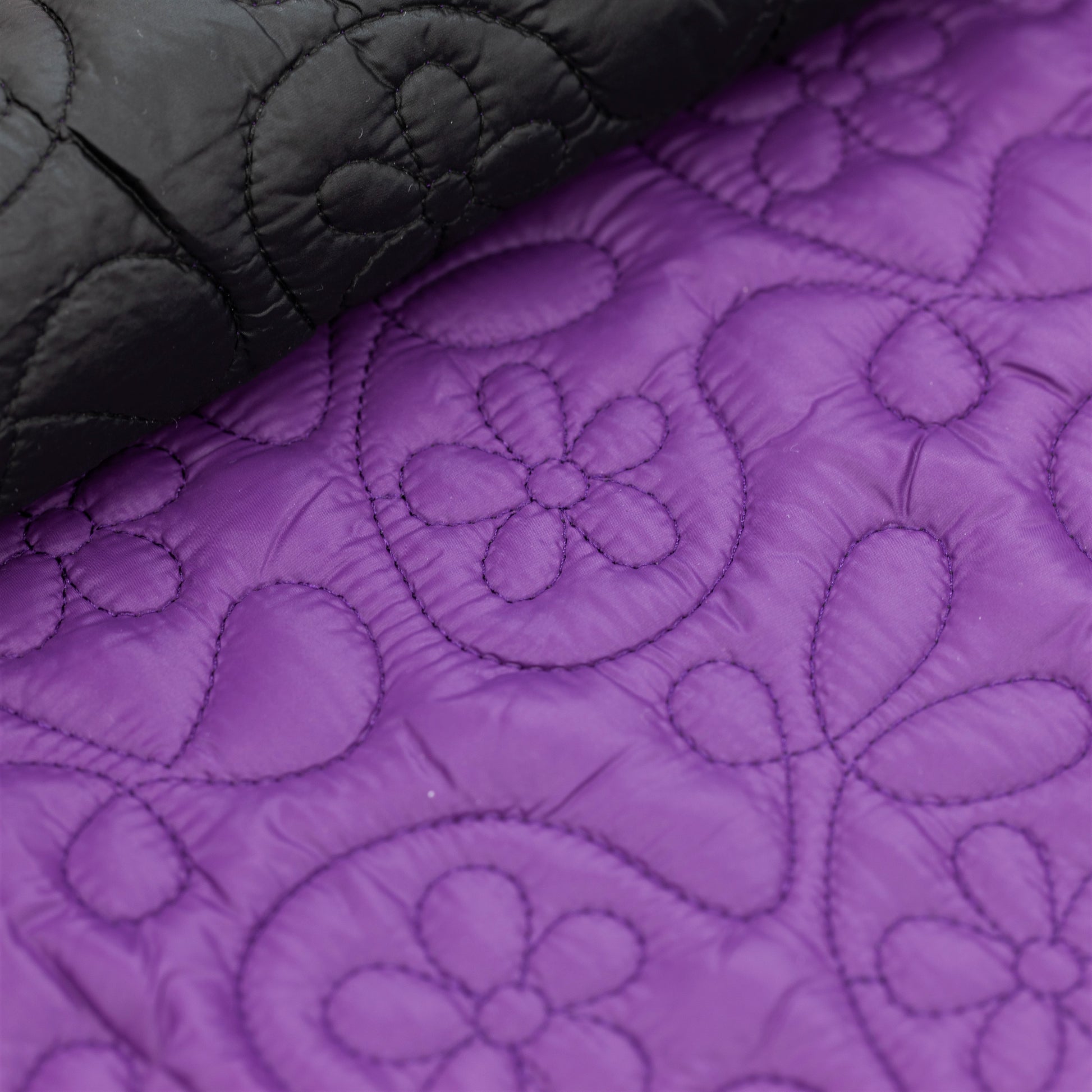 Embroidered Quilt Flowers. Purple