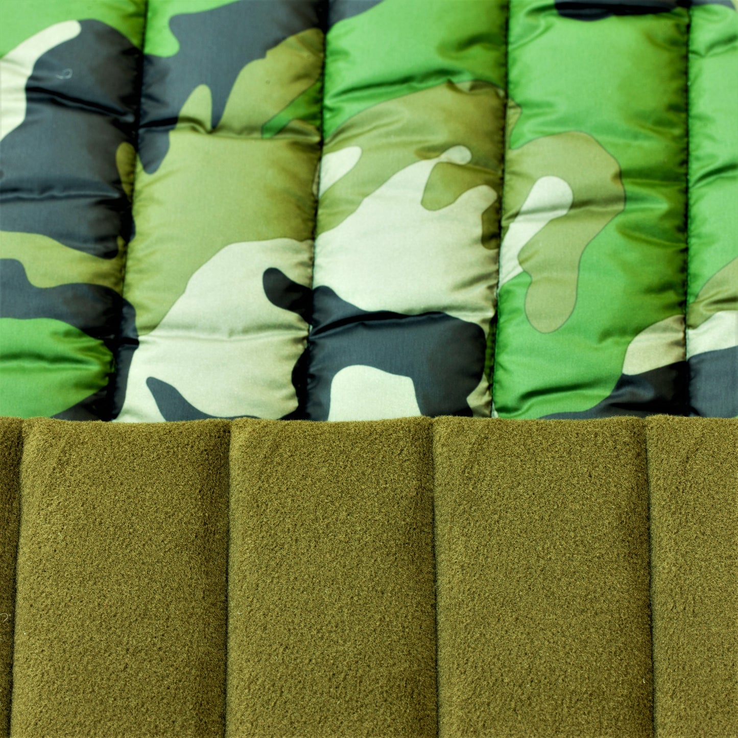 Quilted Polar, 2-Sided, 13oz Camo - Army Green / Olive (lined)