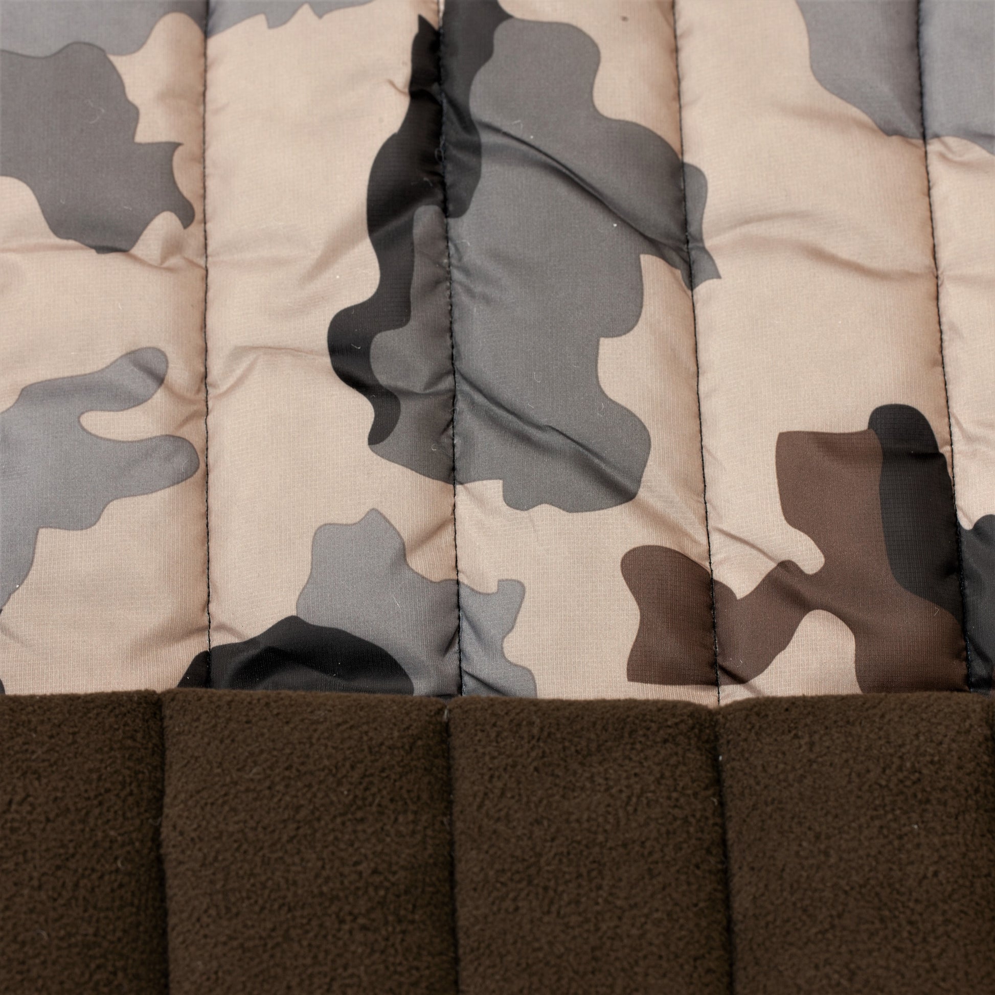 Quilted Polar, 2-Sided, 13oz Camo - Beige / Brown (lined)