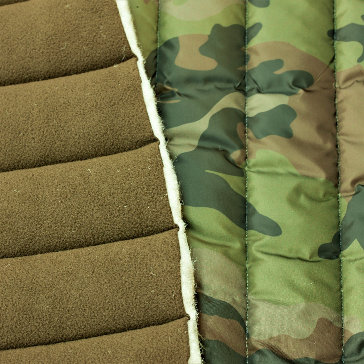Quilted Polar, 2-Sided, 13oz Camo - Woodland / Brown (combined)