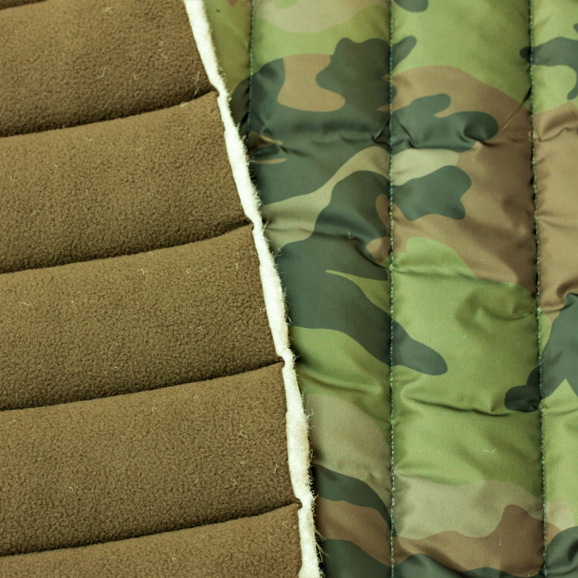 Quilted Polar, 2-Sided, 13oz Camo - Woodland / Brown (combined)