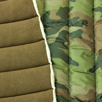 Quilted Polar, 2-Sided, 13oz Camo - Woodland / Brown (combined)