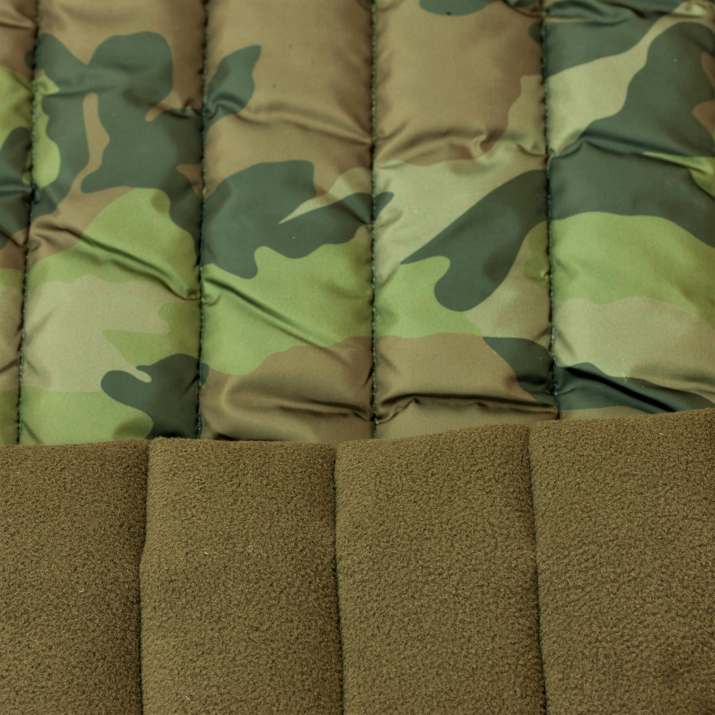 Quilted Polar, 2-Sided, 13oz Camo - Woodland / Brown (lined)