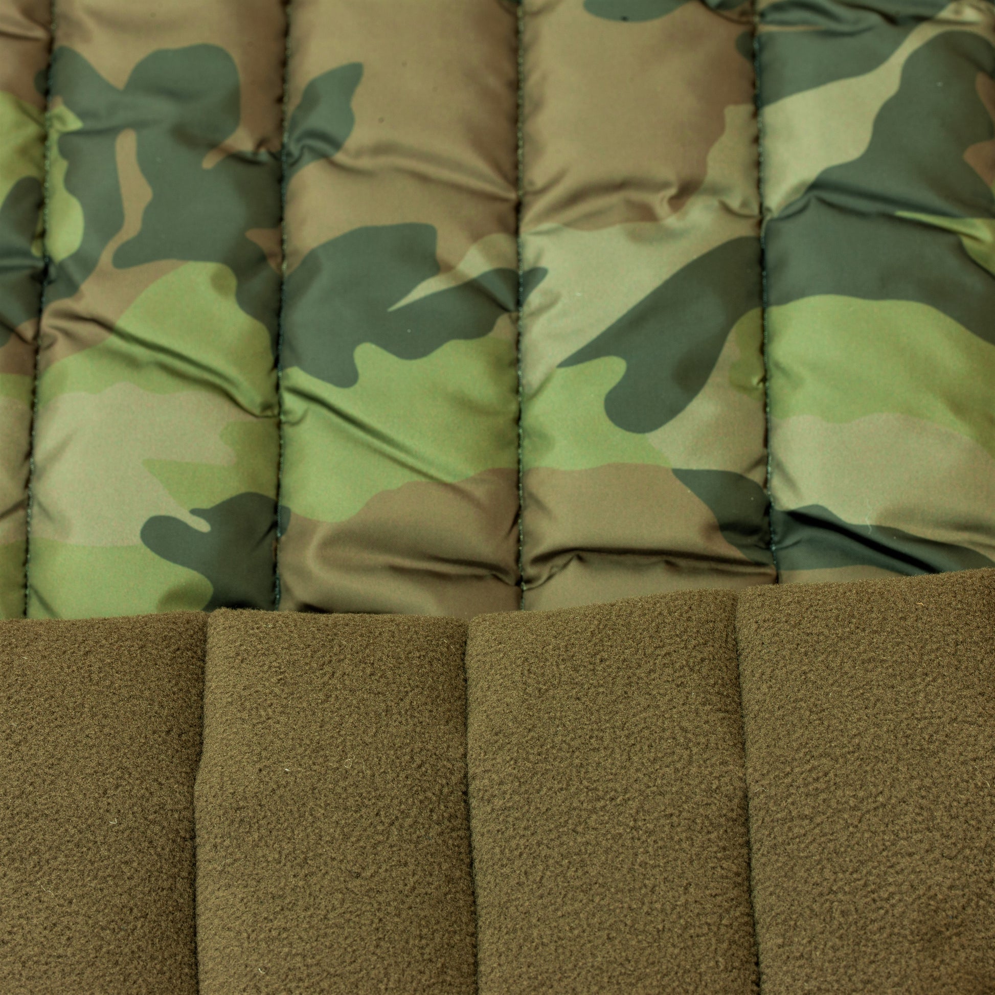 Quilted Polar, 2-Sided, 13oz Camo - Woodland / Brown (lined)