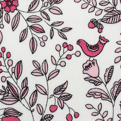 Cotton Floral - Pink Ivy (detail)
