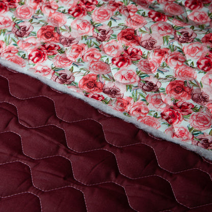 Cotton Quilt - Floral - 6oz - Vintage Rose (detail)