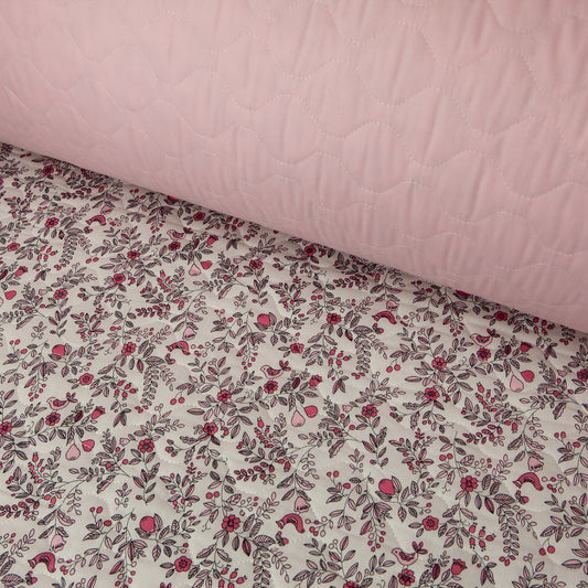 Cotton Quilt - Floral - 3oz - Pink Ivy (wide)