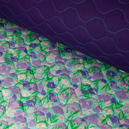 Cotton Quilt - Floral - 3oz - Mint Garden (wide)